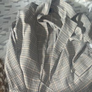 SHEIN Beige and Black Plaid Blazer